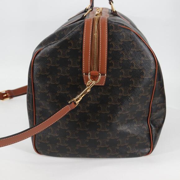 CELINE Triomphe Boston Bag Pvc Leather Black Gold - Picture 3 of 13